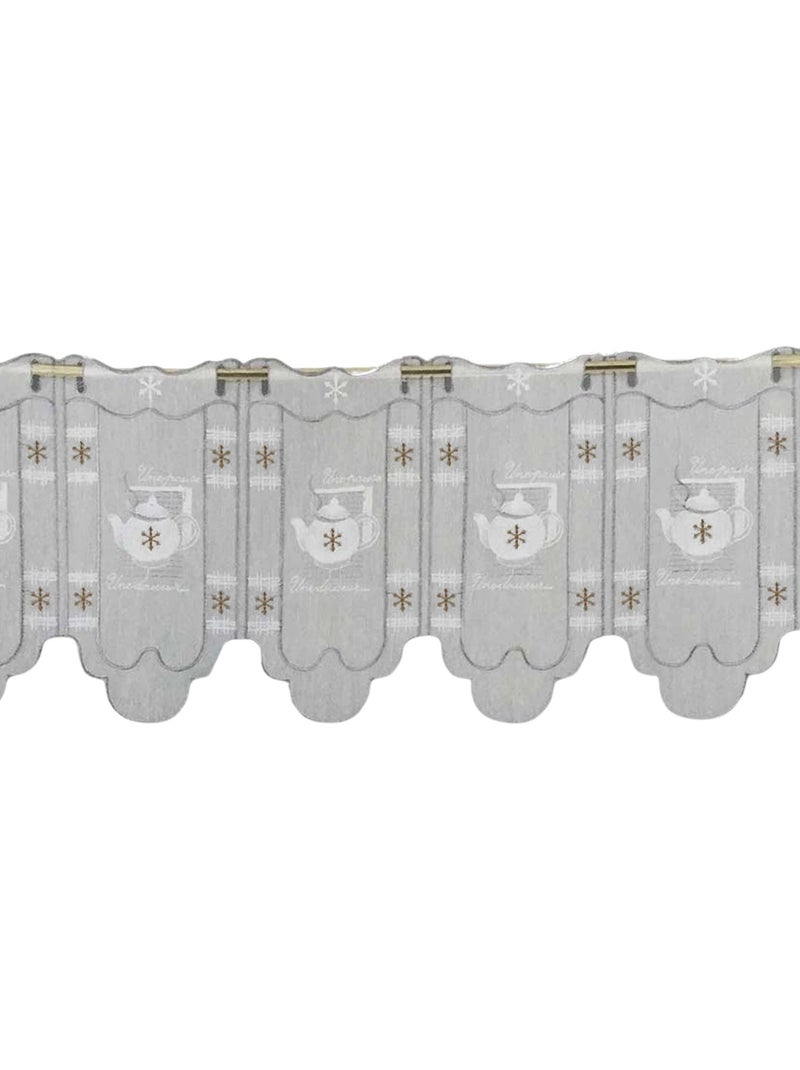 Brise-bise brodé à motifs théières Beige - Kiabi