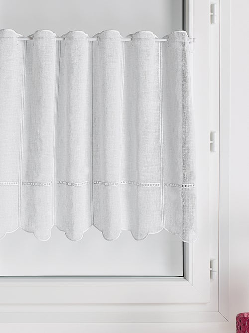 Brise bise brodé en poly-lin rustique avec jour échelle - Kiabi