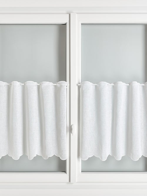 Brise bise brodé en poly-lin rustique - Kiabi