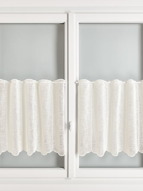 Brise bise brodé en poly-lin rustique - Kiabi