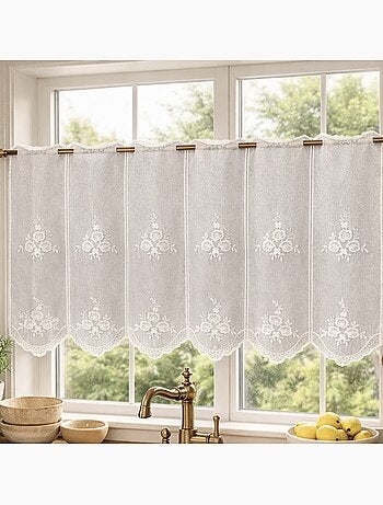 Brise bise en étamine fantaisie brodée