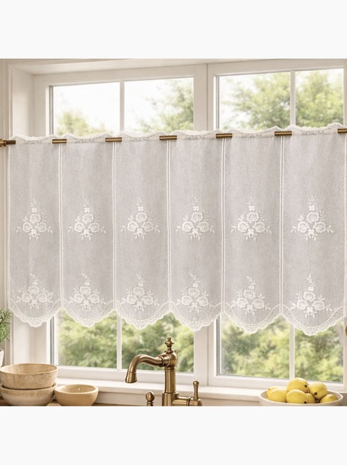 Brise bise en étamine fantaisie brodée - Kiabi