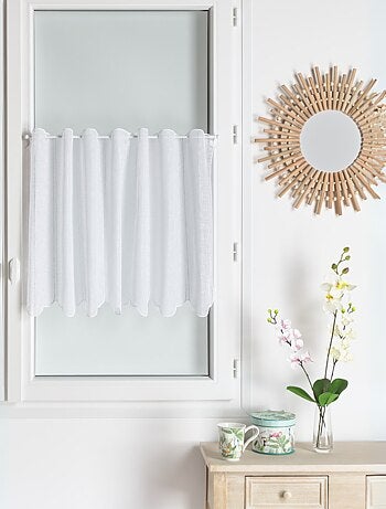 Brise bise en étamine uni blanc