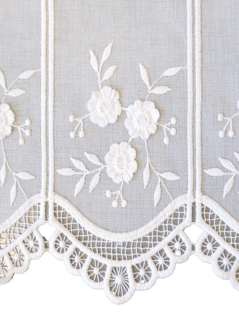Brise bise fleurs brodées Blanc - Kiabi