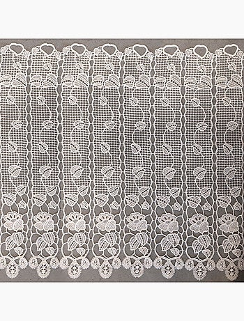 Brise-bise macramé ajouré finition festonnée