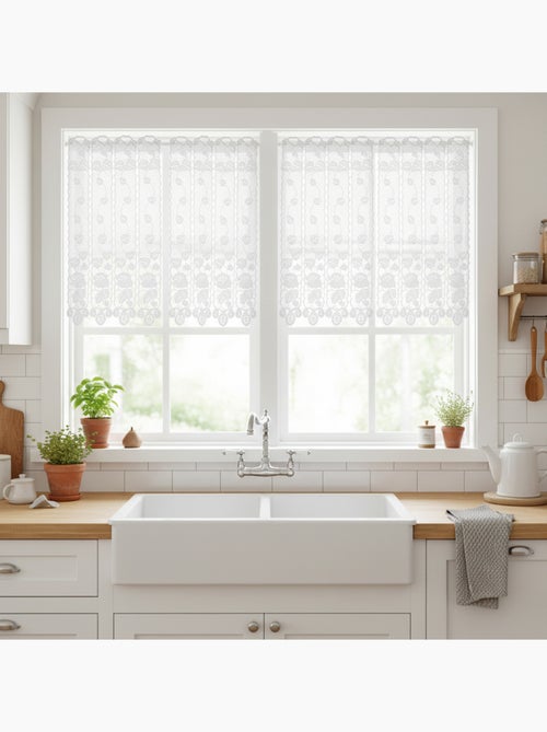 Brise-bise macramé ajouré finition festonnée - Kiabi