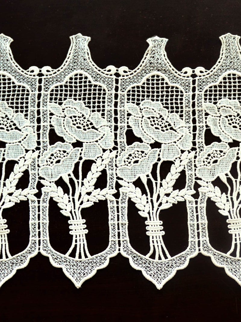 Brise bise macramé au bouquet fleuri Ecru - Kiabi