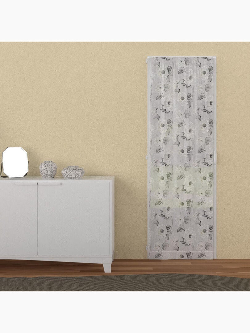 Brise-bise LUC Motif Soleil D’ocre – 45 X 90 Cm, Polyester – Déco Fenêtre Moderne, Lavable, Blanc