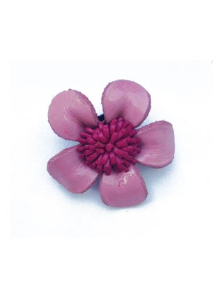 Broche cuir forme fleur, Bijoucolor