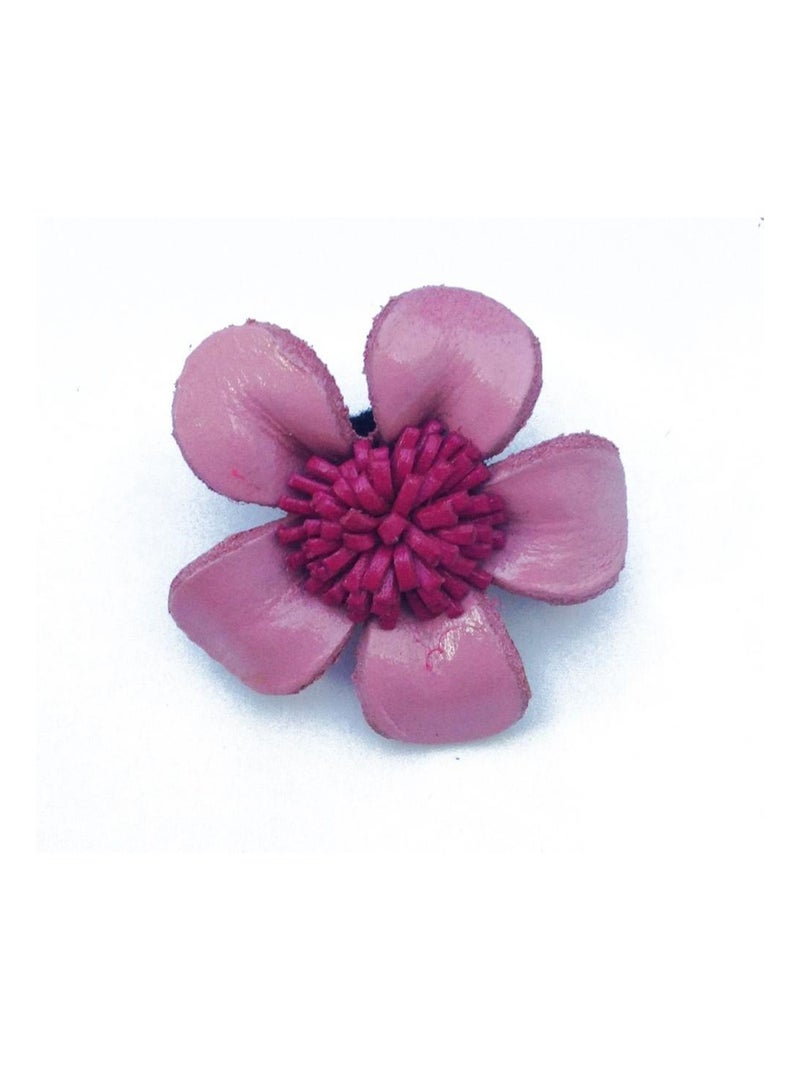 Broche cuir forme fleur, Bijoucolor Rose - Kiabi