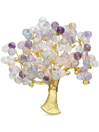 Broche Luxenter avec Fluorite finie en or jaune 18K - Sereli