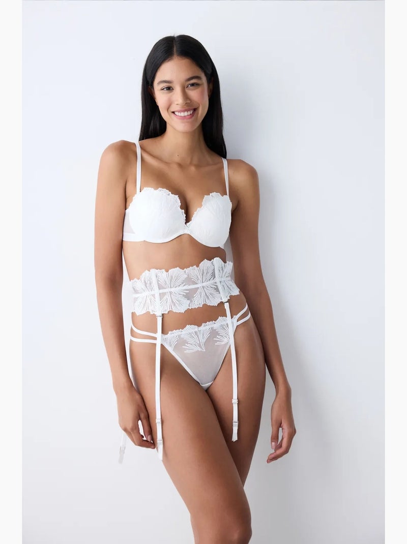 Broderie belt porte-jarretelles penti Blanc - Kiabi