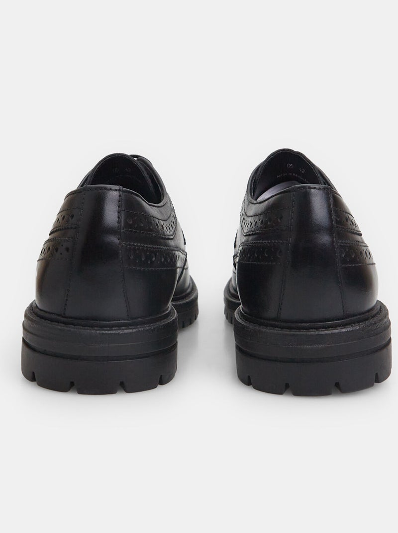 Brogues à lacets en cuir BATA Noir - Kiabi