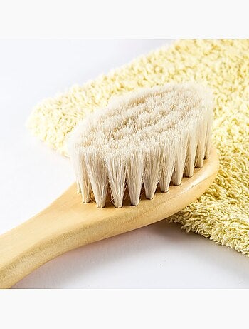 Brosse à cheveux bébé poils de chèvre manche bois