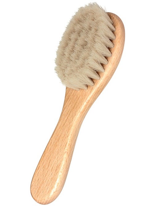 Brosse à cheveux bébé poils de chèvre manche bois - Kiabi