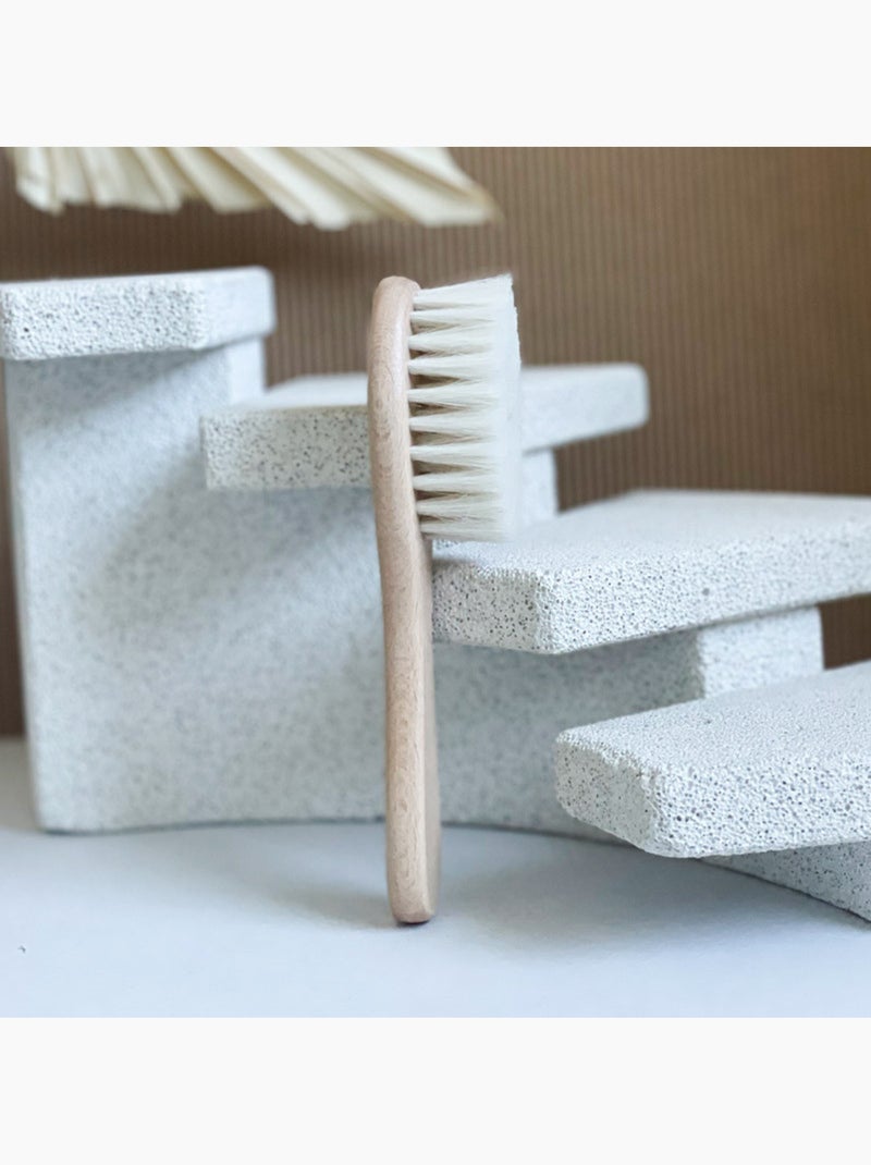 Brosse à cheveux bébé poils de chèvre manche bois Bois naturel - Kiabi