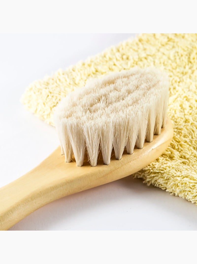 Brosse à cheveux bébé poils de chèvre manche bois Bois naturel - Kiabi