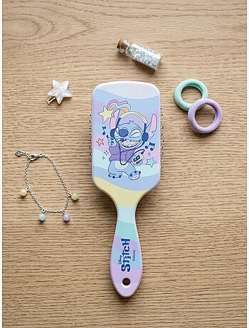 Brosse à cheveux enfant motif aquarelle stitch disney
