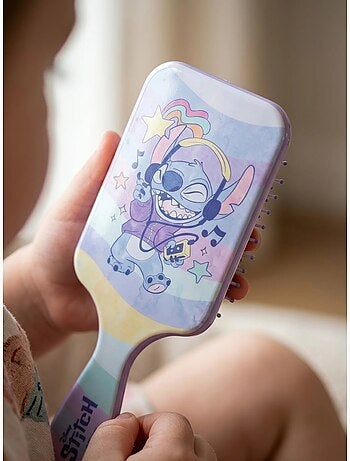 Brosse à cheveux enfant motif aquarelle stitch disney