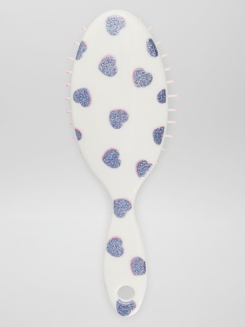 Brosse à cheveux petit format Blanc/bleu - Kiabi