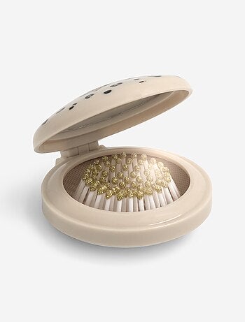 Brosse à cheveux pliable avec miroir