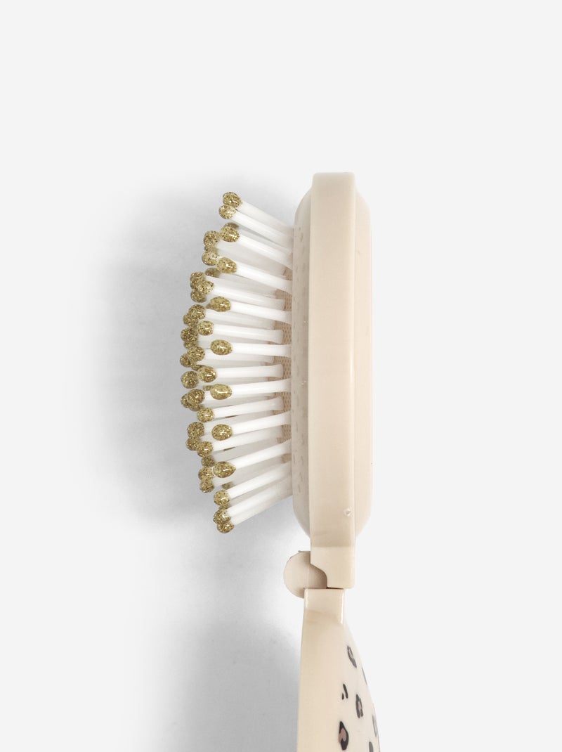 Brosse à cheveux pliable avec miroir Beige - Kiabi