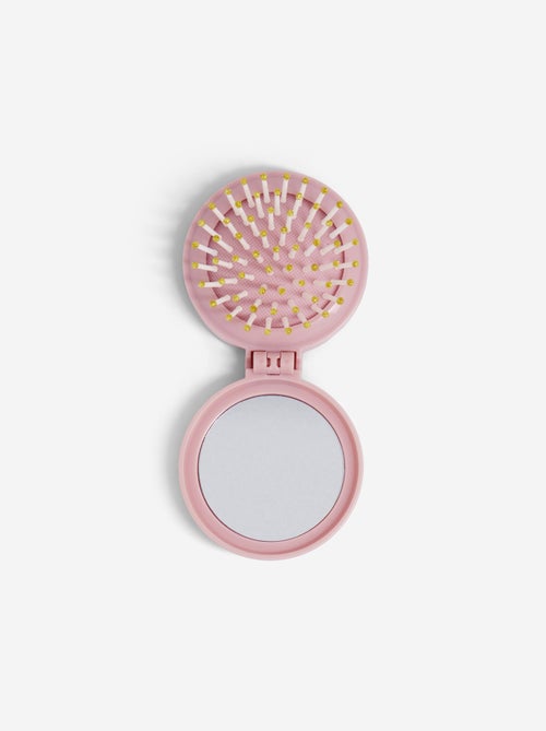 Brosse à cheveux pliable avec miroir - Kiabi