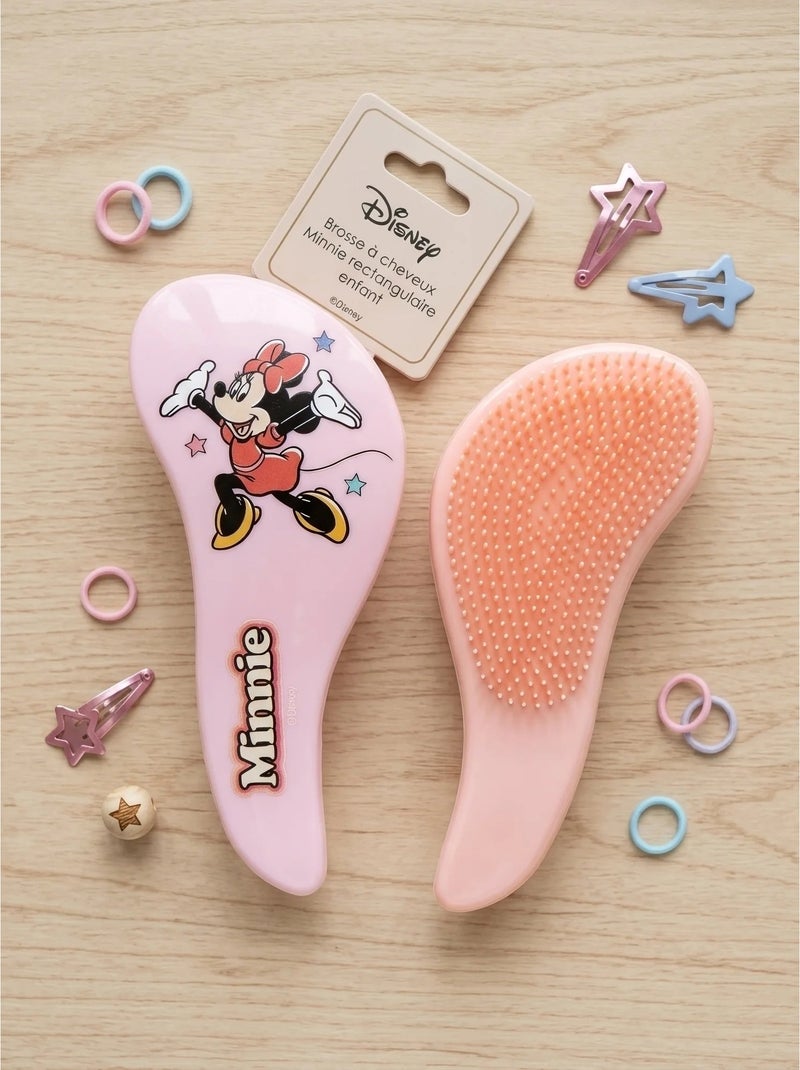 Brosse à cheveux rectangulaire enfant Minnie Disney Rose - Kiabi