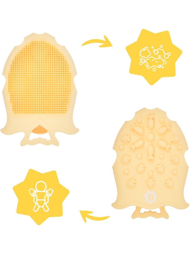 Brosse de massage en silicone 'Badabulle' Jaune - Kiabi