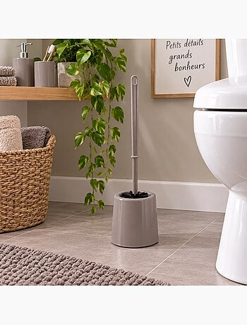 Brosse de toilette plastique taupe