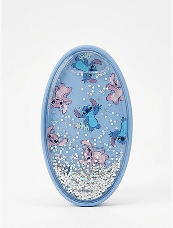 Brosse démêlante ovale en silicone avec paillettes Stitch Disney