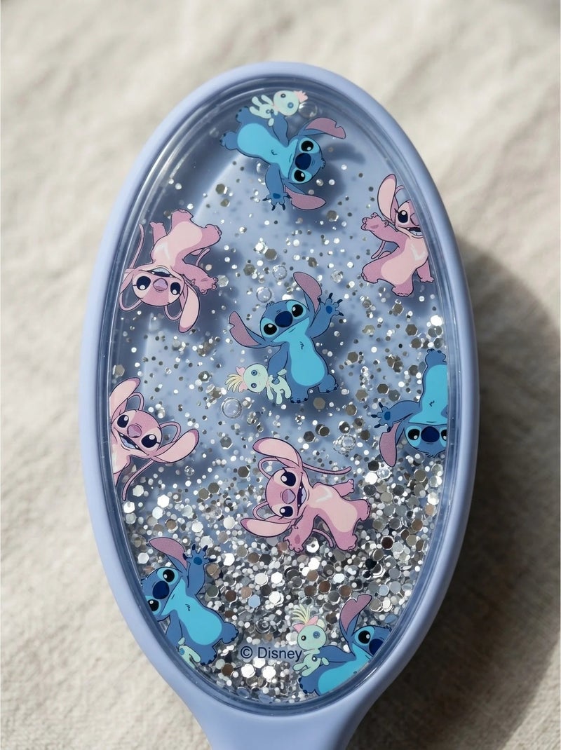 Brosse démêlante ovale en silicone avec paillettes Stitch Disney Bleu - Kiabi