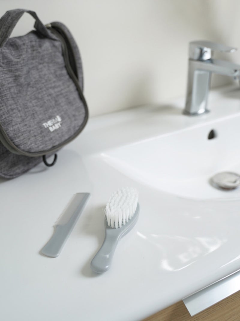 Brosse et peigne Corail/Turquoise/Crème - Kiabi