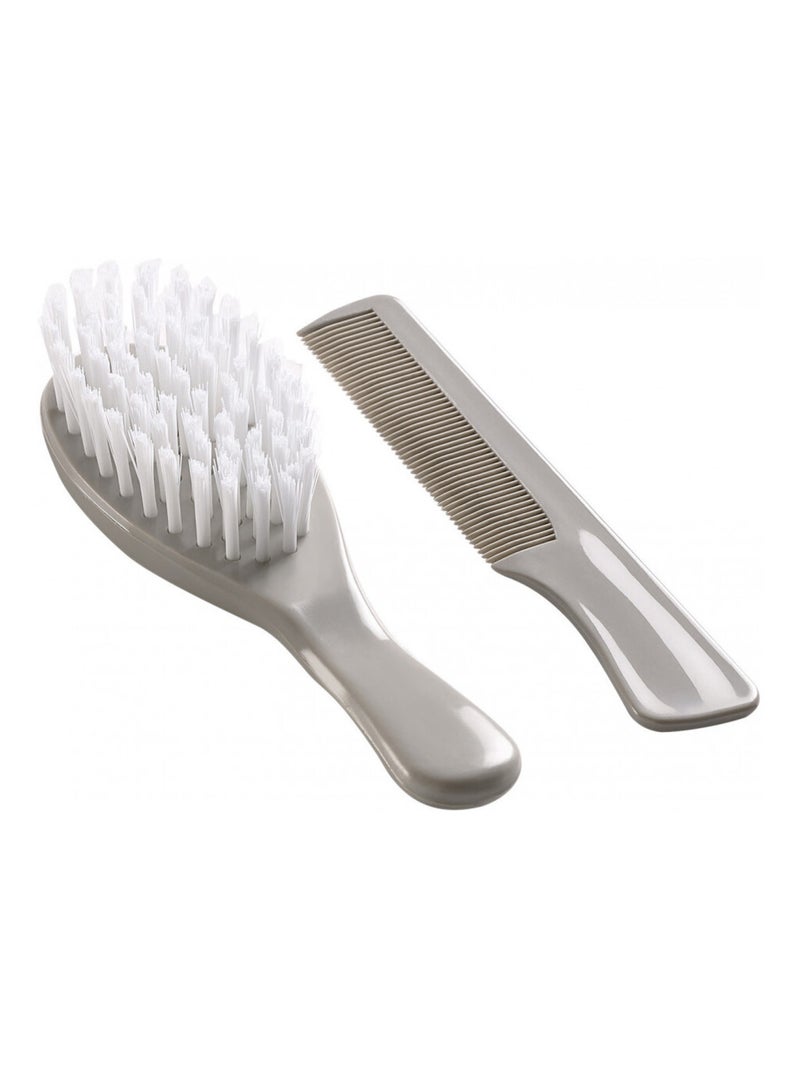 Brosse et peigne gris charme Gris - Kiabi