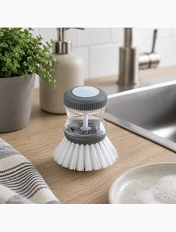 Brosse vaisselle push avec distributeur