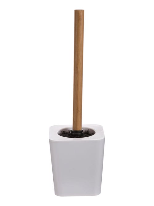 Brosse WC avec support en bambou et céramique NATUREO - Kiabi Brosse WC avec support en bambou et céramique NATUREO - Kiabi