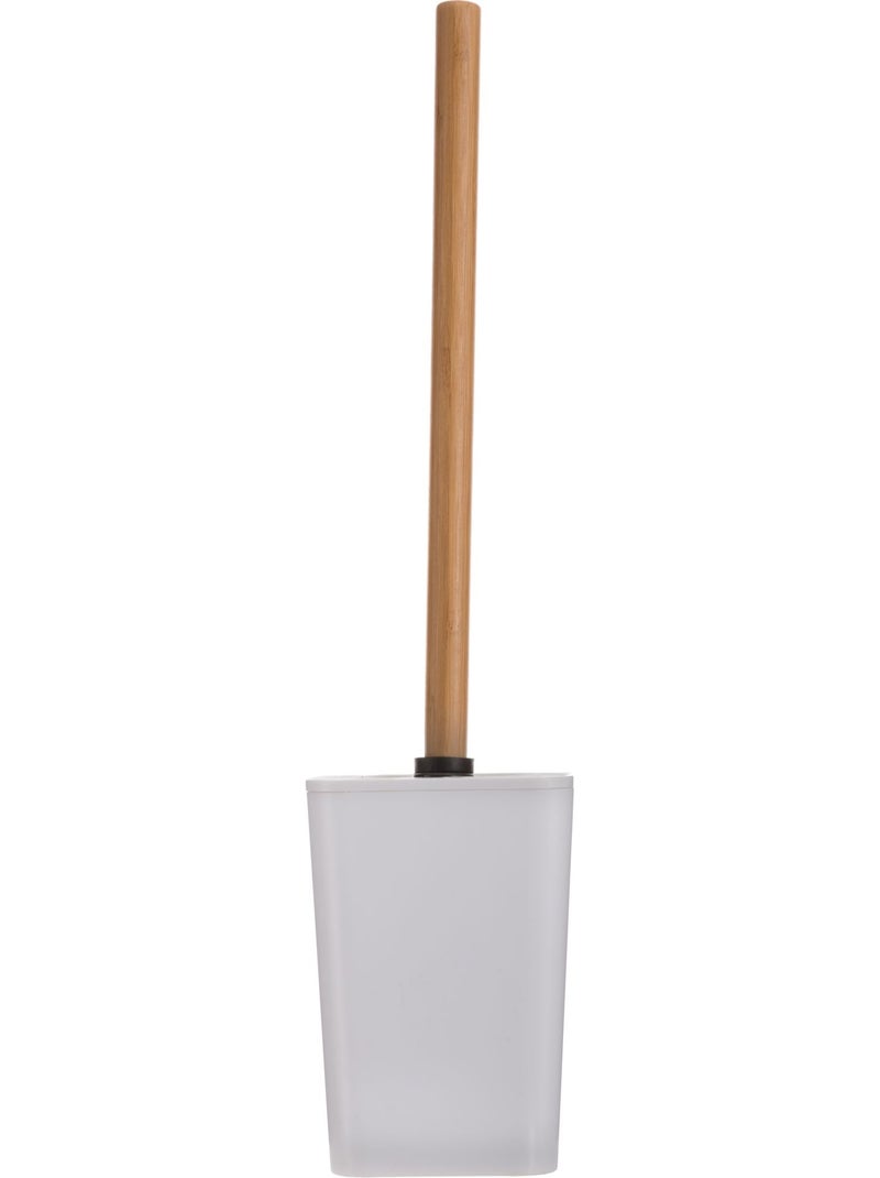 Brosse WC avec support en bambou et céramique NATUREO Blanc - Kiabi