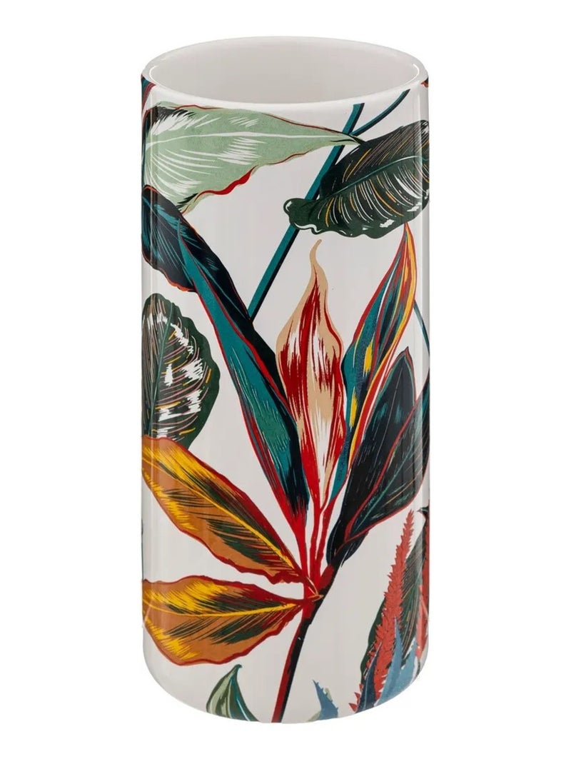 Brosse WC avec support  Motif tropical coloré  Manche bois Vert - Kiabi