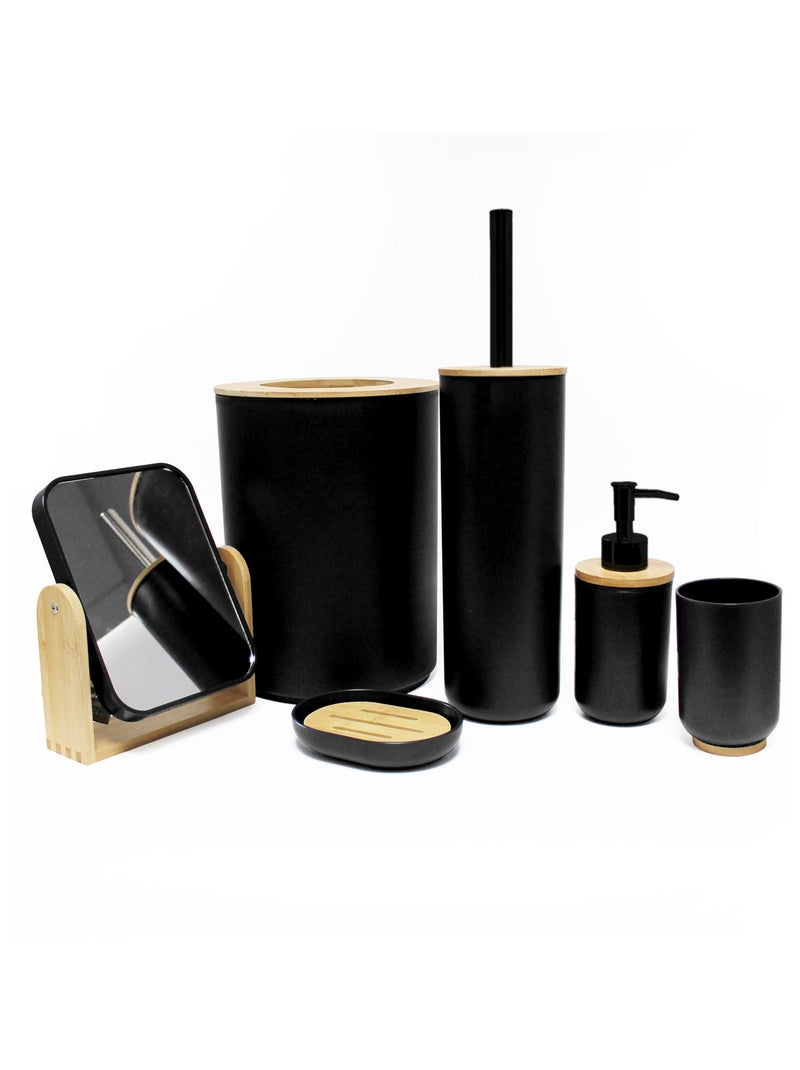 Brosse WC bambou Noir - Kiabi