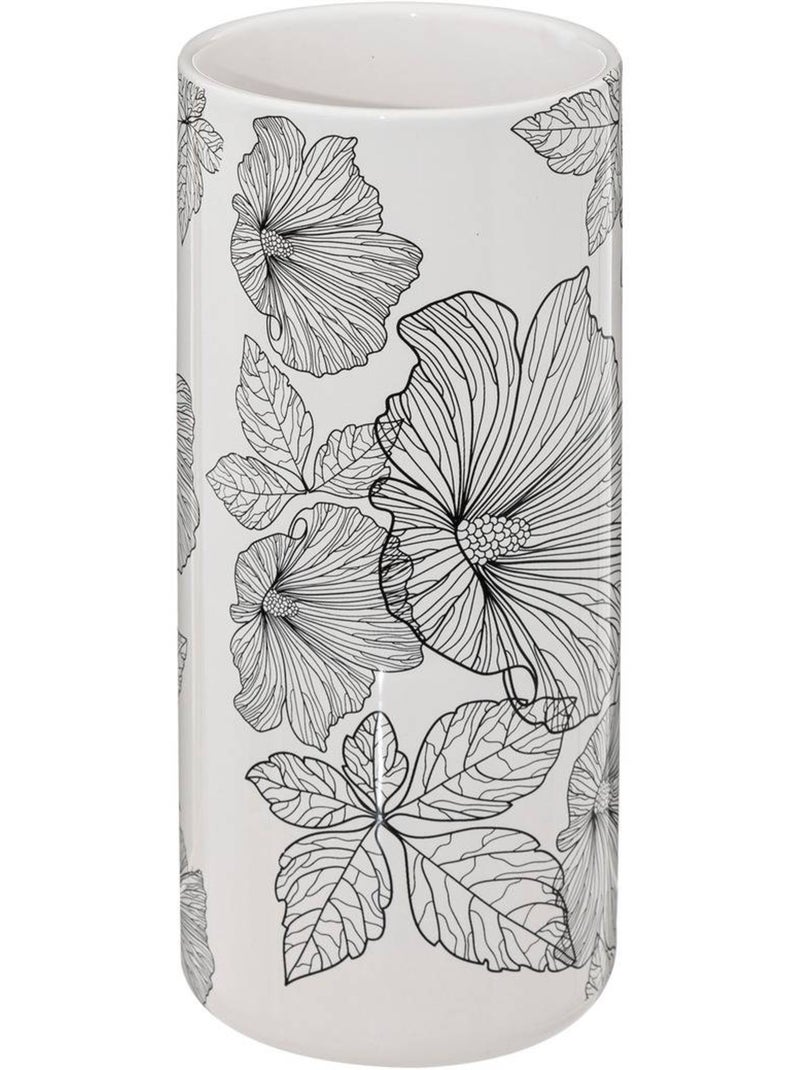 Brosse WC design floral BLACKFLORA Noir Blanc - Kiabi