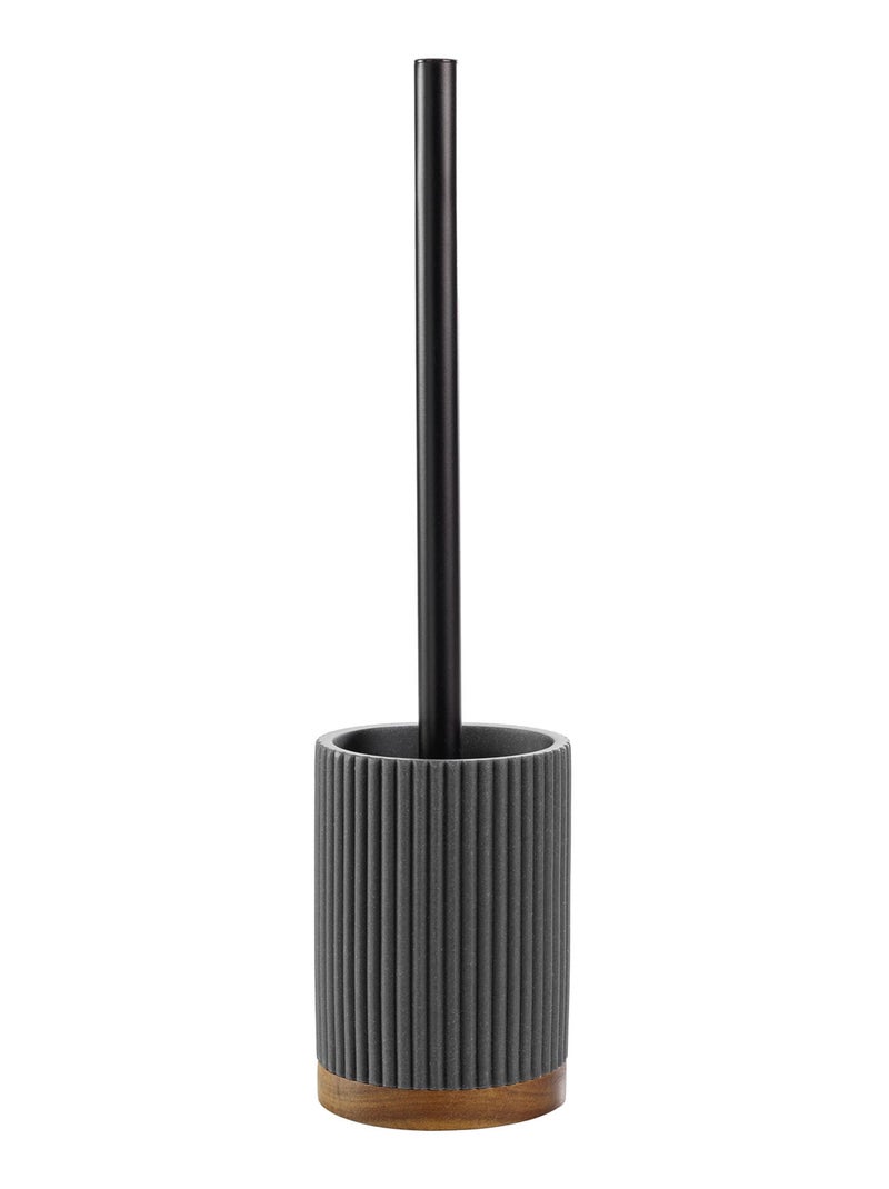 Brosse WC en acacia gris anthracite - Kiabi