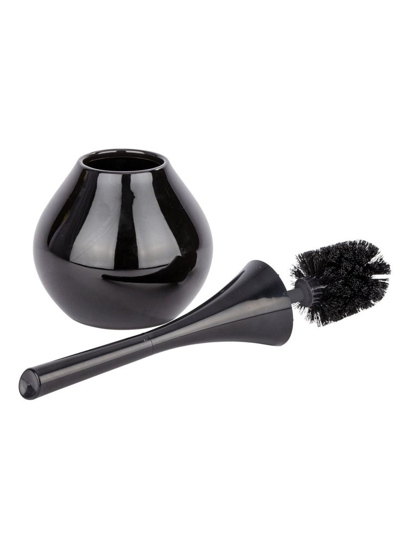 Brosse WC en céramique design élégant FLAKON Noir - Kiabi