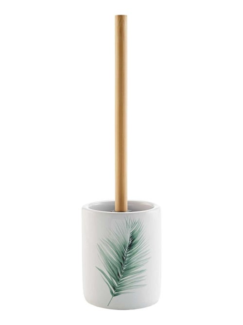 Brosse WC en céramique et bambou motif palmier VARADERO - Kiabi