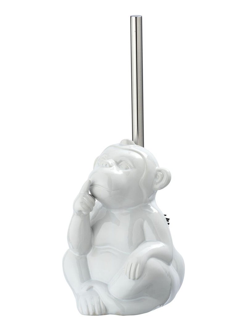 Brosse WC en céramique MONKEY QUIET Blanc - Kiabi