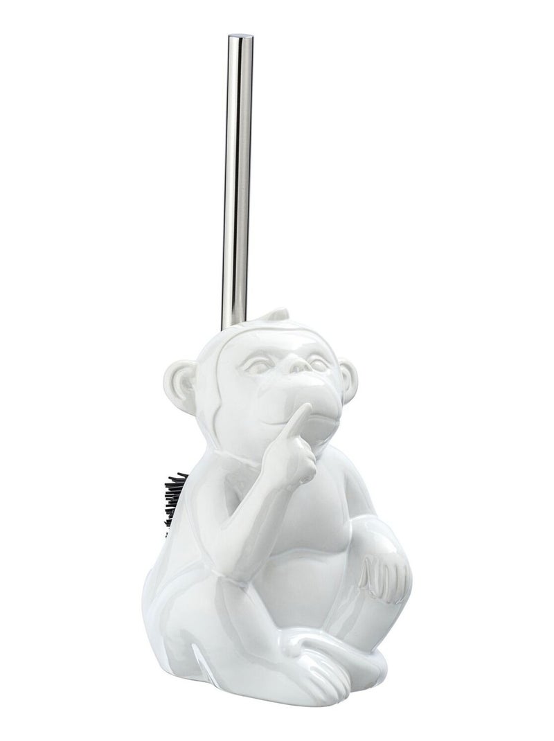 Brosse WC en céramique MONKEY QUIET Blanc - Kiabi