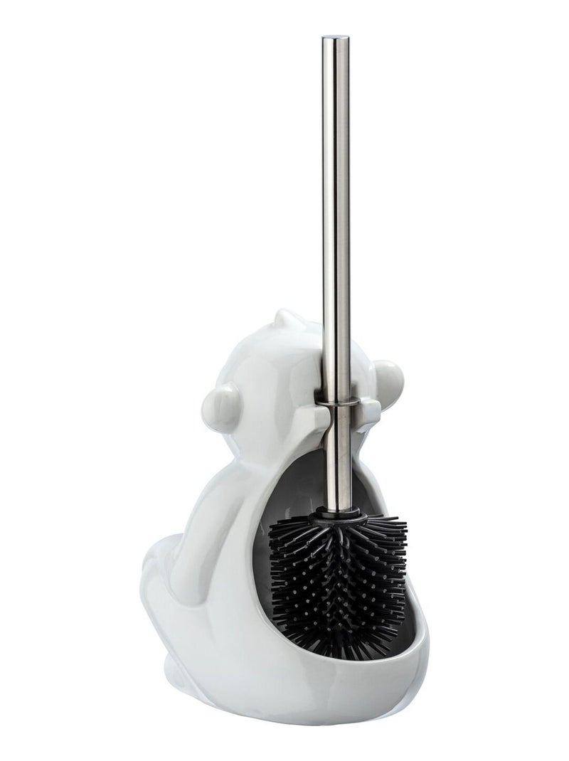 Brosse WC en céramique MONKEY QUIET Blanc - Kiabi