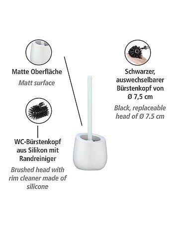 Brosse WC en silicone avec base en céramique BADI