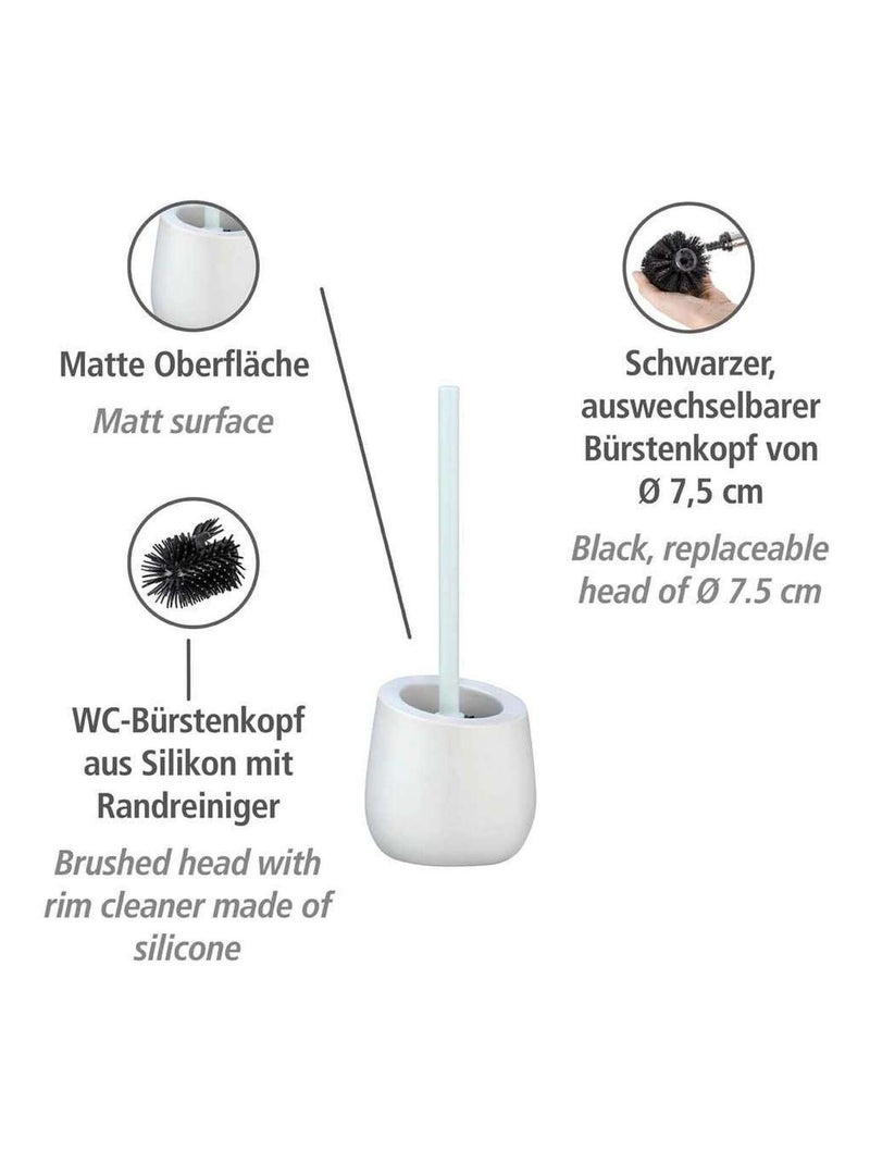 Brosse WC en silicone avec base en céramique BADI Blanc - Kiabi