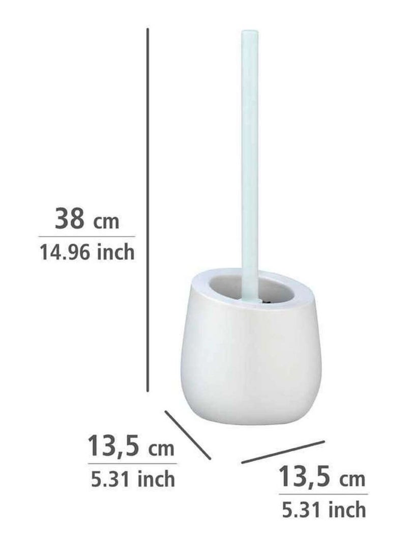 Brosse WC en silicone avec base en céramique BADI Blanc - Kiabi