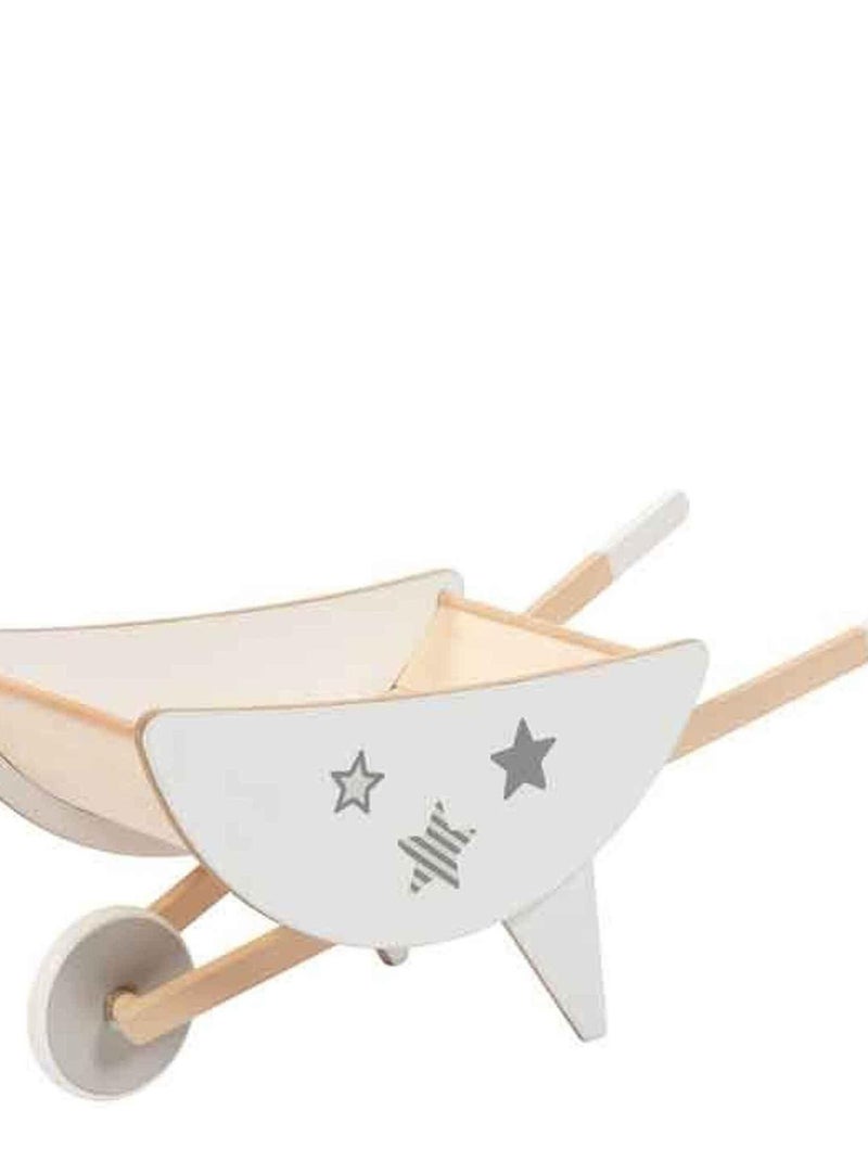 Brouette en bois blanche et étoiles grises pour enfant de Goki Bleu - Kiabi
